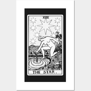 XVII. The Star Tarot Card | Black and White Posters and Art